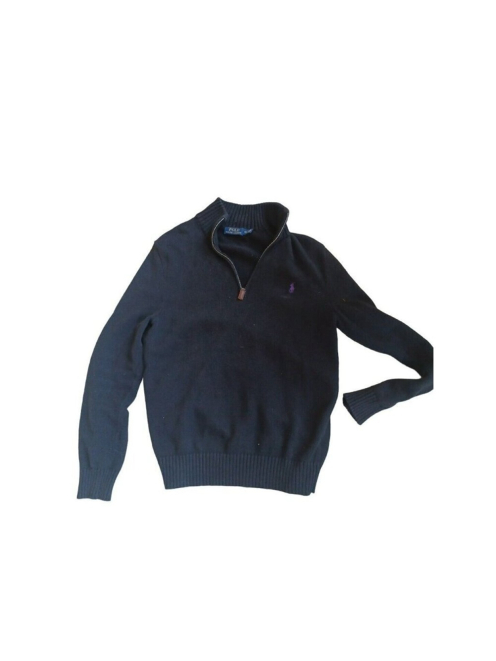 Polo Ralph Lauren Men's Sweater 100% Cotton Knit Pullover,‎ Zipper Neck S